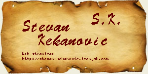 Stevan Kekanović vizit kartica